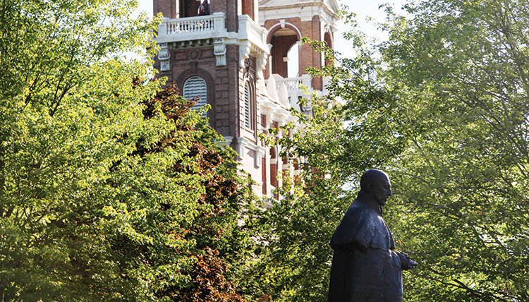 State of Saint Ignatius in front of College Hall