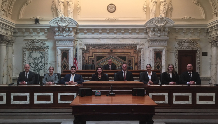 Photo of Gonzaga Law moot competition students in the Ninth Circuit in San Francisco