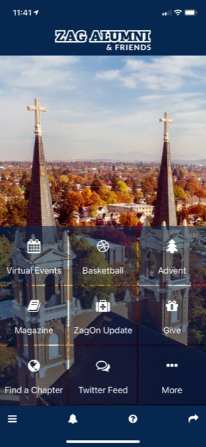 Gonzaga University Alumni mobile app screenshot