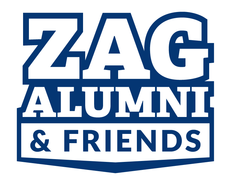 Gonzaga University Alumni Association primary logo: Zag Alumni & Friends