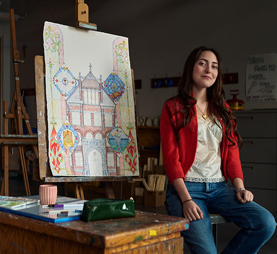 dale in front of sign reading great day to be a zag