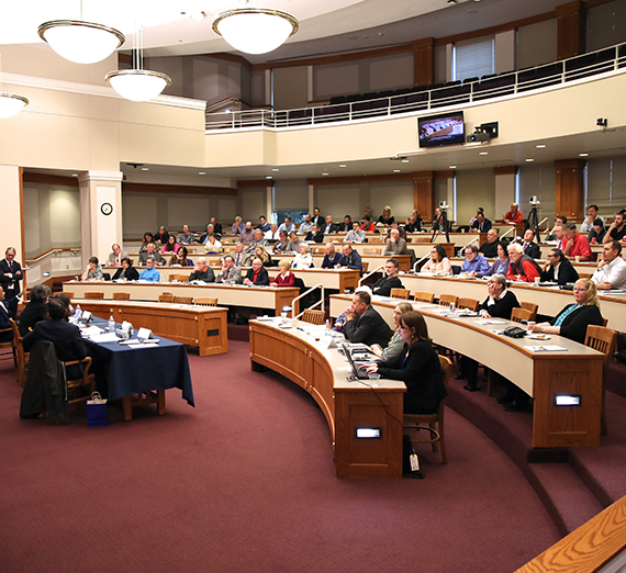 Image of Gonzaga Law courtroom filled with people
