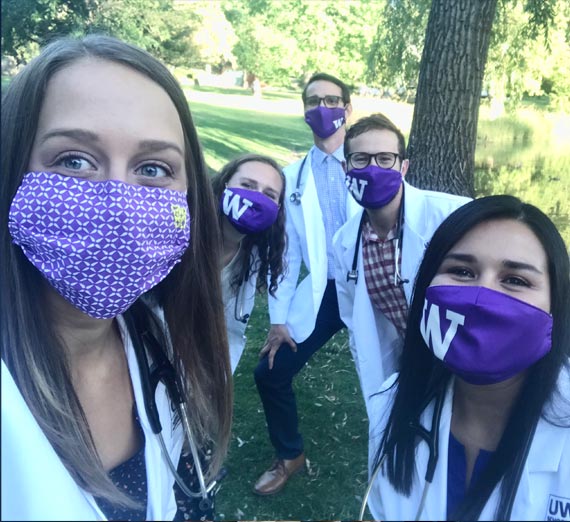 First year UW-GU Health Partnership medical school students pose for a pandemic-appropriate selfie. 