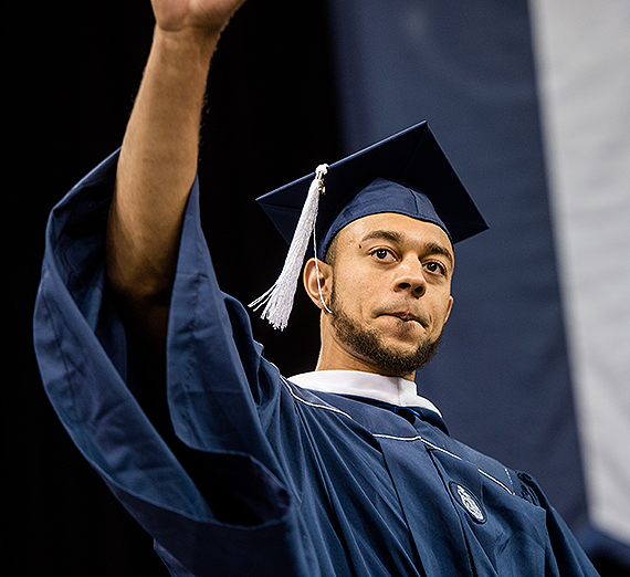Nigel Williams-Goss at Commencement 2017. (GU photo by Zach Berlat)