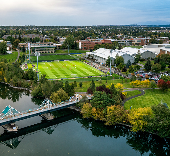 A campus view looking north upon the Luger Soccer Field. (GU photo)