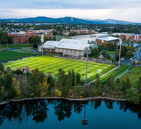 A campus view looking north upon the Luger Soccer Field. (GU photo)