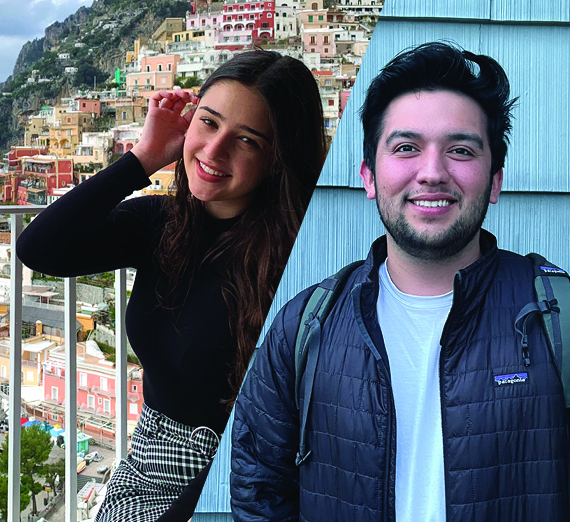 a woman stands in front of some plants