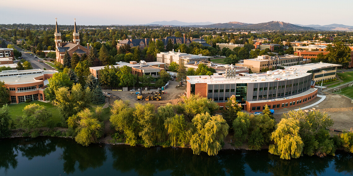 Gonzaga's campus, featuring the John and Joan Bollier Family Center for Integrated Science and Engineering set to open in 2022