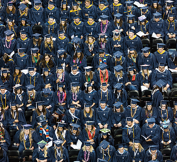 Judith Mayotte speaks at the graduate commencement ceremony on May 11. (GU photo) 