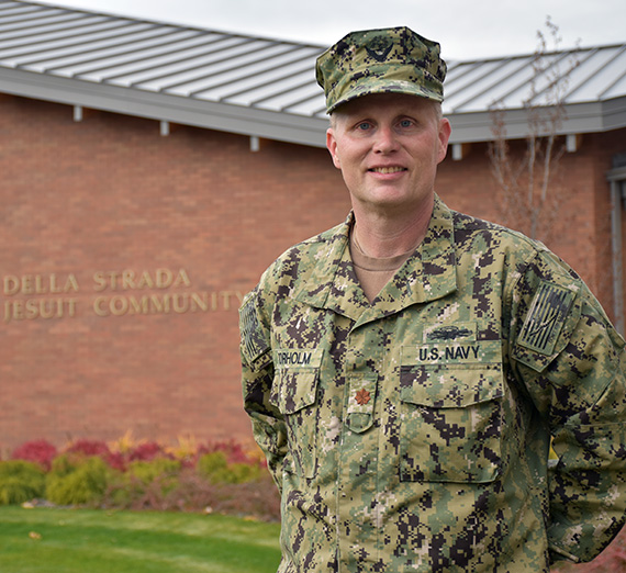 Mike Rorholm, Naval Reserve Lt. Commander 