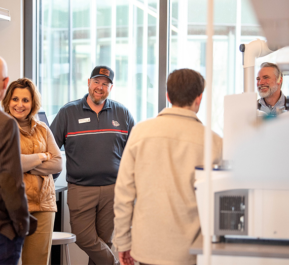 Joanna Hazel with her father, Michael Hazel, Ph.D., an associate professor in the Master of Communication and Leadership Studies program. (Courtesy Joanna Hazel)