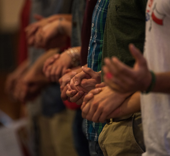 Holding hands in unity