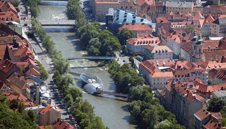 Aerial image of an Austrian city Aerial image of an Austrian city