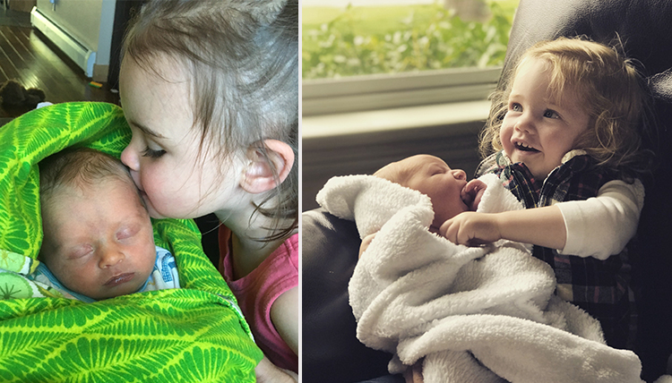 two different sets of siblings show toddlers kissing babies two different sets of siblings show toddlers kissing babies