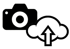 Camera and cloud icon Camera and cloud icon