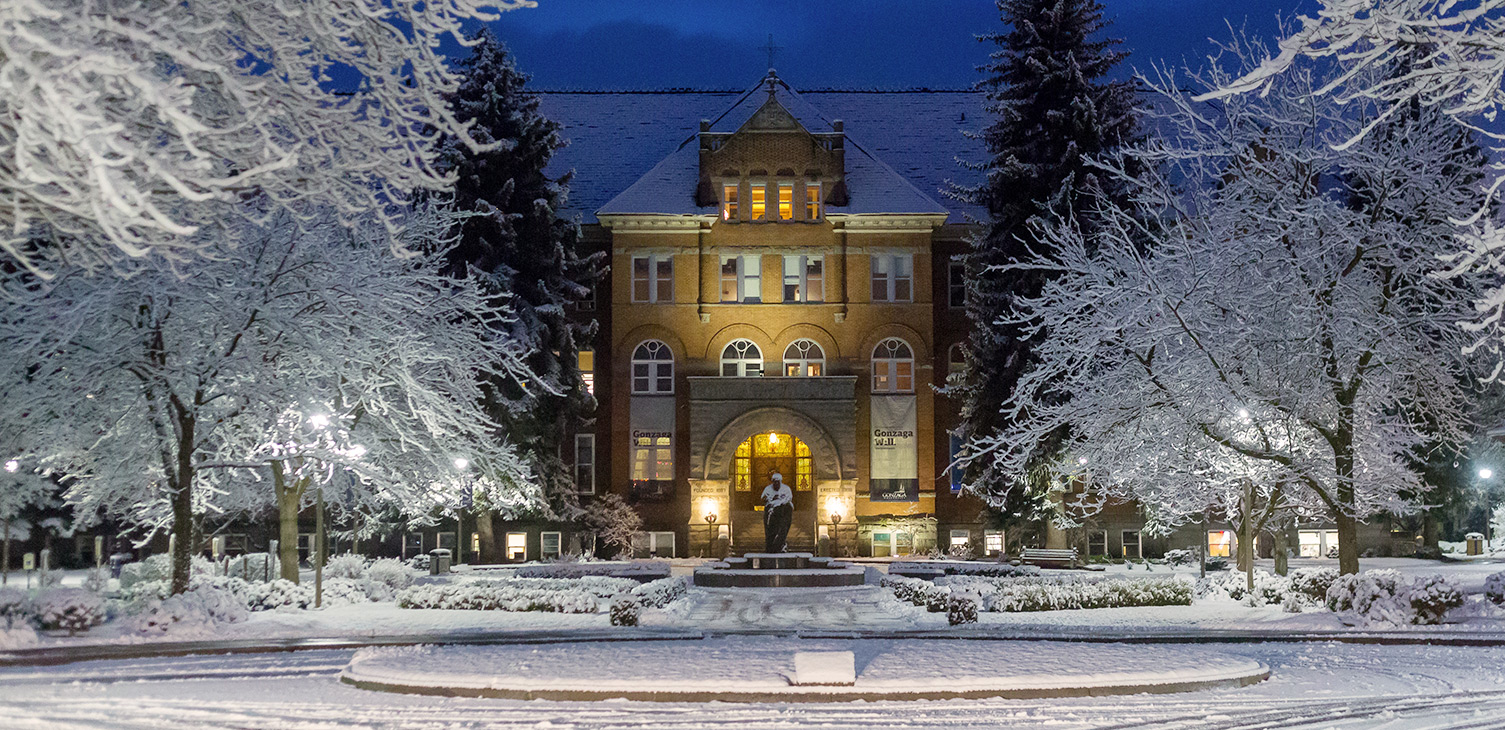College Hall with Snow