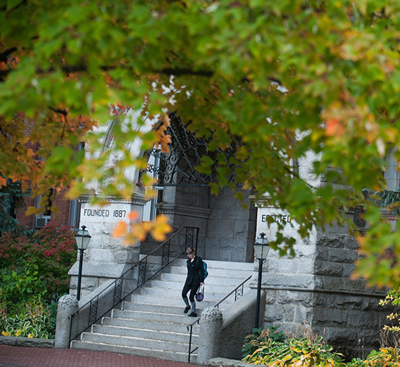 The entrance to College Hall