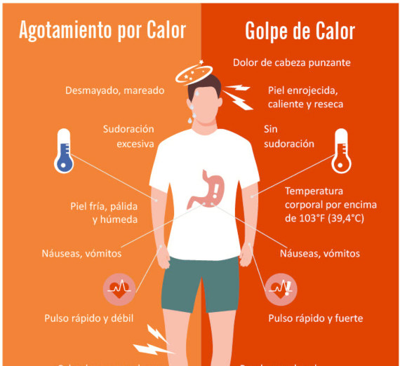 A factsheet explaining how to avoid heat exhaustion in Spanish A factsheet explaining how to avoid heat exhaustion in Spanish
