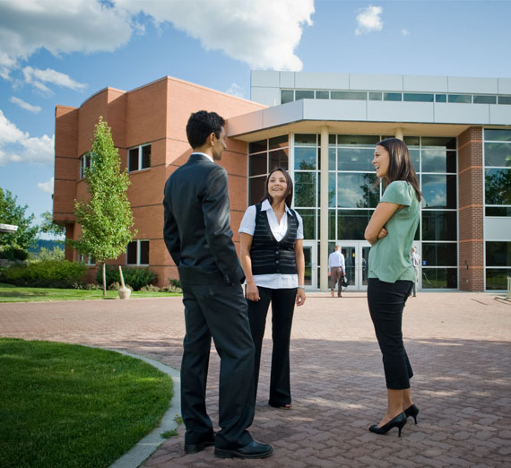 Group standing outside Jepson building. Careers in Accounting