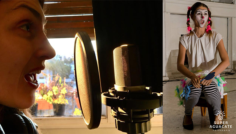 two images of woman singing two images of woman singing