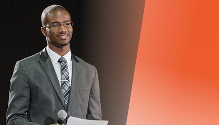 black male student with red graphic treatment black male student with red graphic treatment