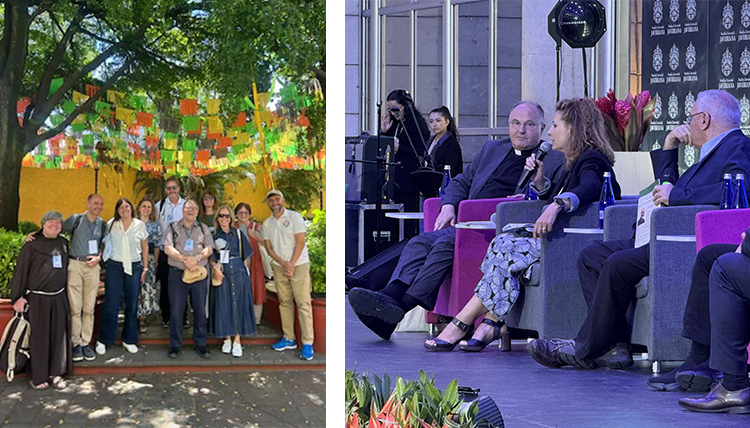 two images, one of leaders in Mexico and one of leaders on a panel in Colombia two images, one of leaders in Mexico and one of leaders on a panel in Colombia