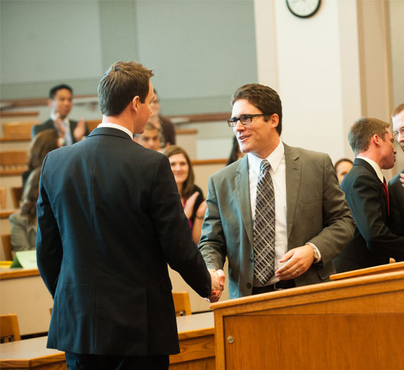 law students shake hands