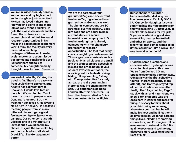 New parent testimonials