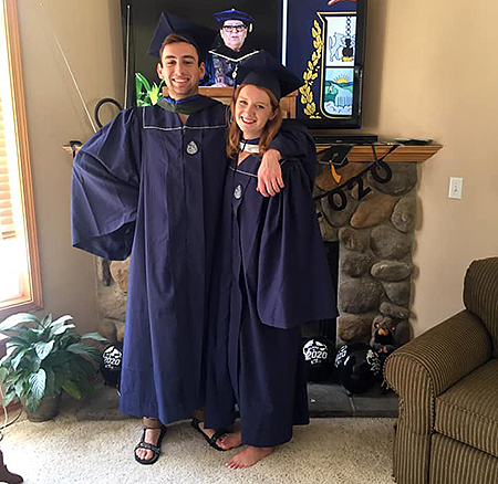 Lindsey Wilson and Jack O'Connell at commencement 2020 Lindsey Wilson and Jack O'Connell at commencement 2020