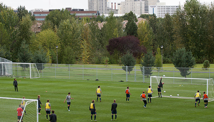 GU students play intramural soccer GU students play intramural soccer