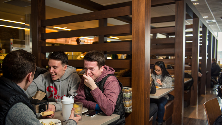 Students dining in the COG Students dining in the COG