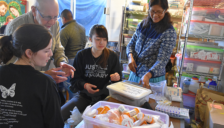 Gonzaga students sort medications for migrants served at Kino Border Initiative in Nogales Mexico Gonzaga students sort medications for migrants served at Kino Border Initiative in Nogales Mexico