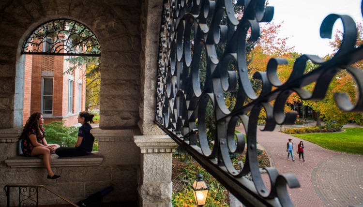 Students enjoying the campus in the fall. Students enjoying the campus in the fall.