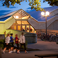 Night time view of the Martin Centre at Gonzaga Night time view of the Martin Centre at Gonzaga