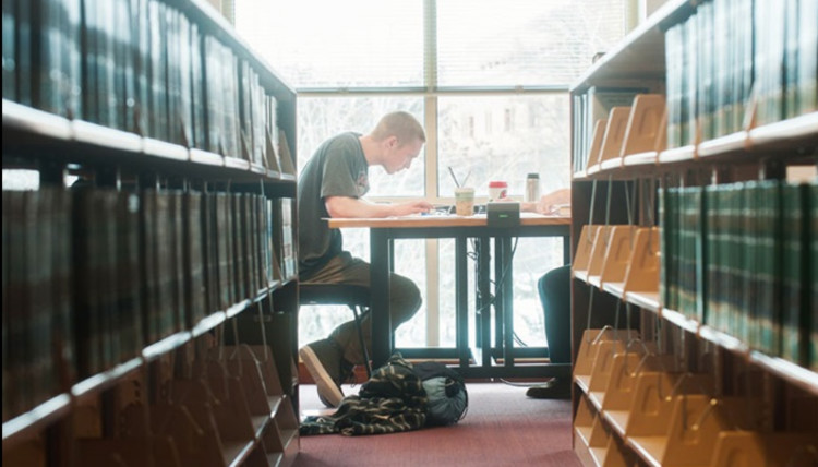 A gonzaga University student studying in Foley Library. A gonzaga University student studying in Foley Library.