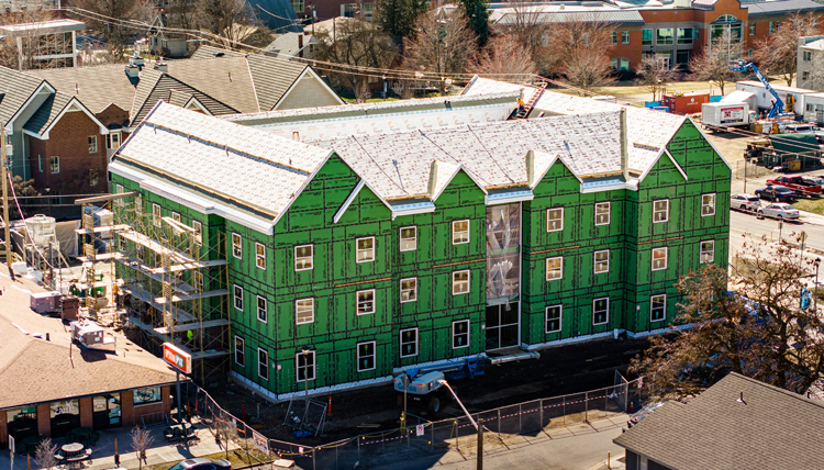 new residence hall in construction.