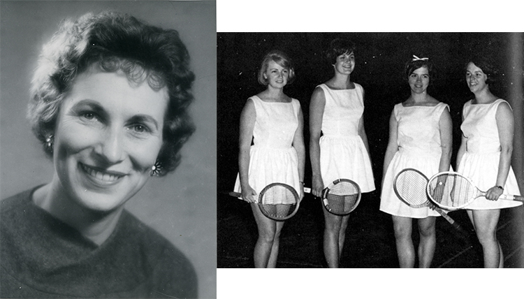 black and white image of Marjorie Anderson and tennis in 1964 black and white image of Marjorie Anderson and tennis in 1964