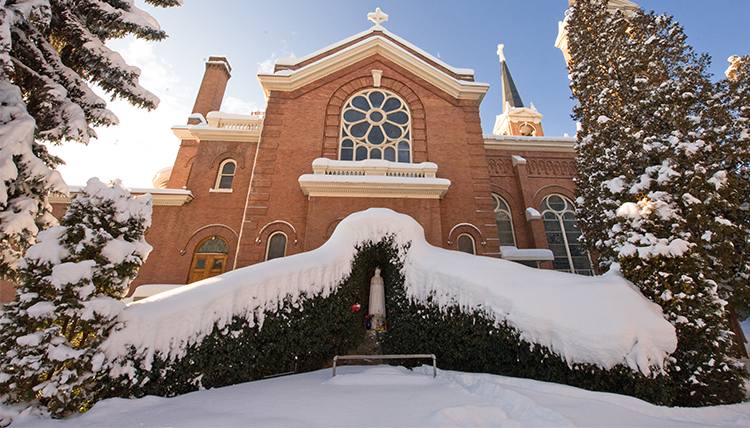 Gonzaga's St. Aloysius Church in snow Gonzaga's St. Aloysius Church in snow