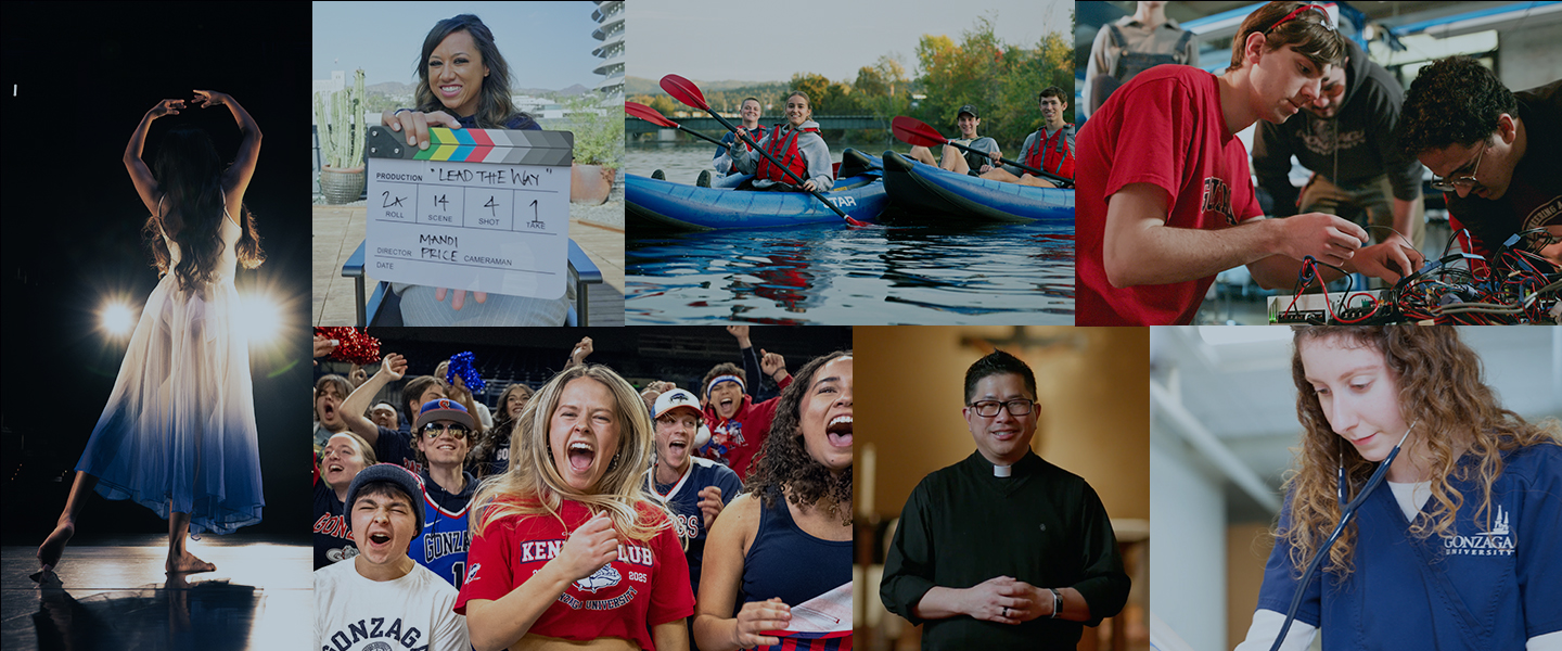 A collage of Zags featured in the university's 