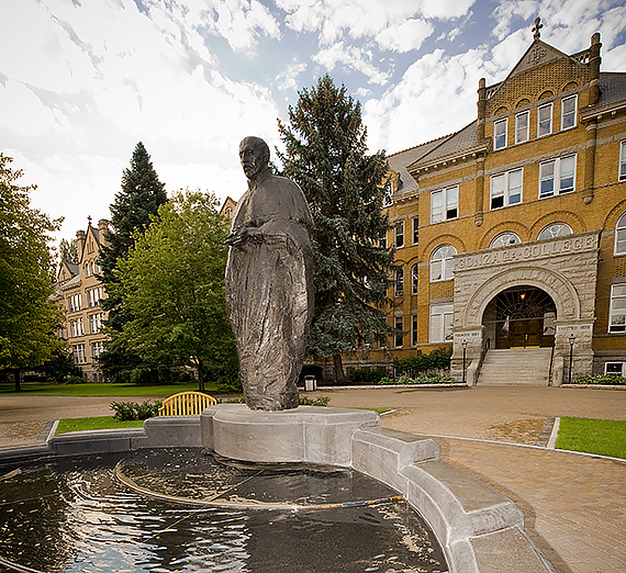 St Ingatious Loyola in front of pond St Ingatious Loyola in front of pond