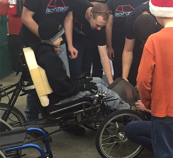 boy on a recumbent bike
