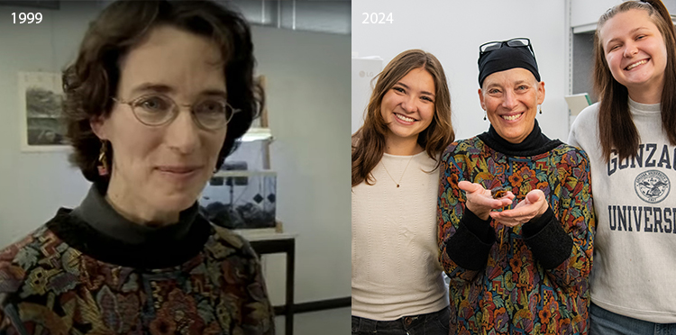 Two photos of Nancy Staub. Two photos of Nancy Staub.