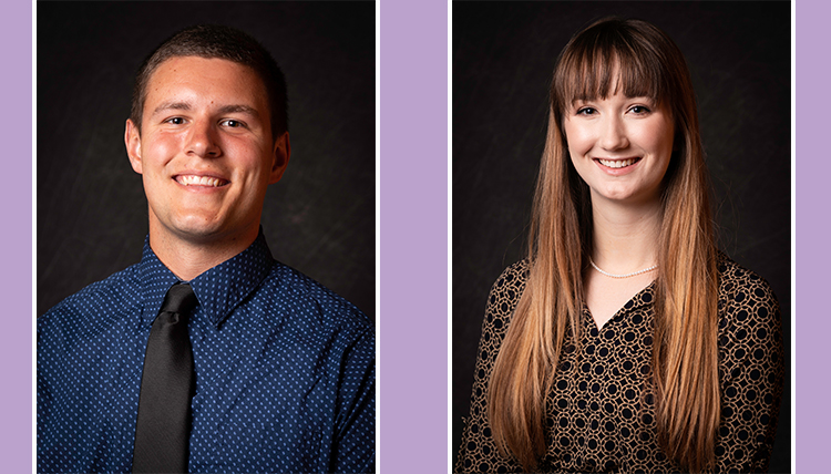 left: Connor Linehan med student, right: Joanne De Howitt, med student. left: Connor Linehan med student, right: Joanne De Howitt, med student.