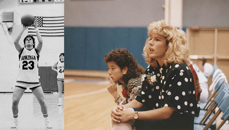 one woman playing basketball and one woman coach one woman playing basketball and one woman coach