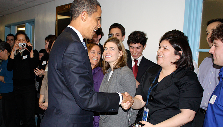 Barack Obama shakes hands with Danielle Cendejas Barack Obama shakes hands with Danielle Cendejas