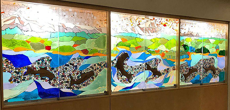 The full mosaic on display at École Heritage Park Middle School. (Image courtesy Mikel Brogan) The full mosaic on display at École Heritage Park Middle School. (Image courtesy Mikel Brogan)