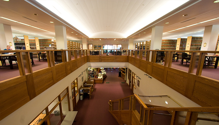 Second floor Chastek Library view Second floor Chastek Library view