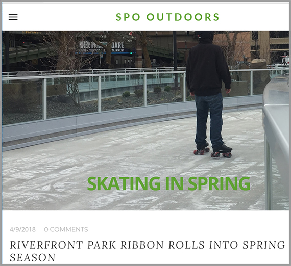 Spokane Outdoors Website. Person on roller skates. Spokane Outdoors Website. Person on roller skates.