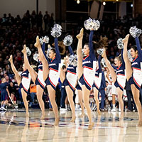 Dance team performs at a basketball game. Dance team performs at a basketball game.