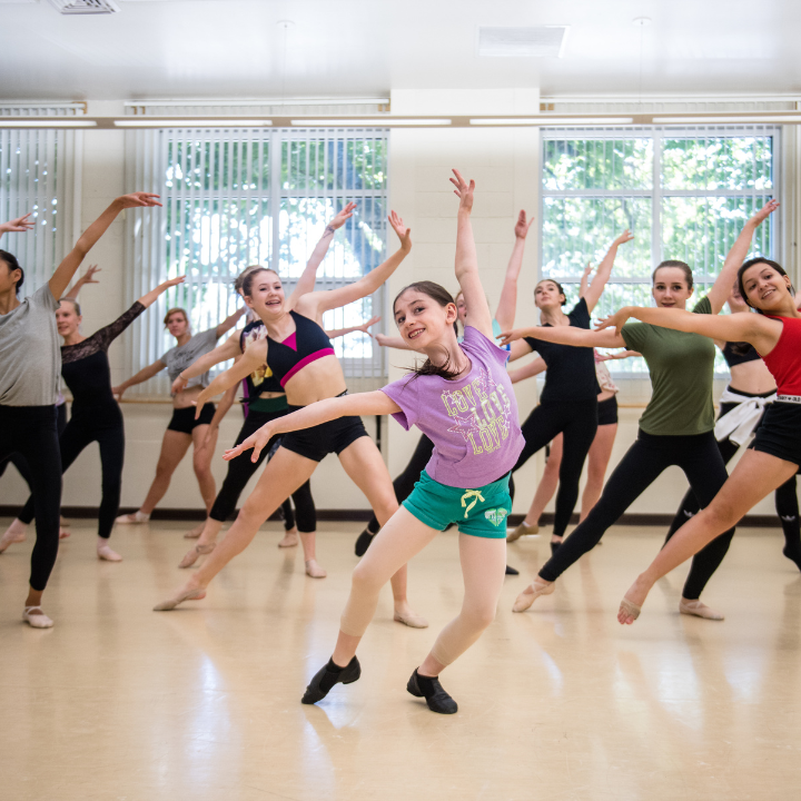 Dancers posing in studio 